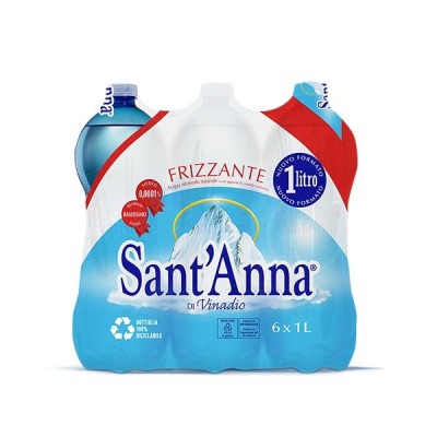 CF.6 BOTTIGLIE ACQUA SANTANNA FRIZZANTE 1LT