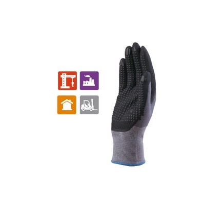 GUANTO DI PRECISIONE VE727NO Tg.10 palmo NITRILE/PU + puntini