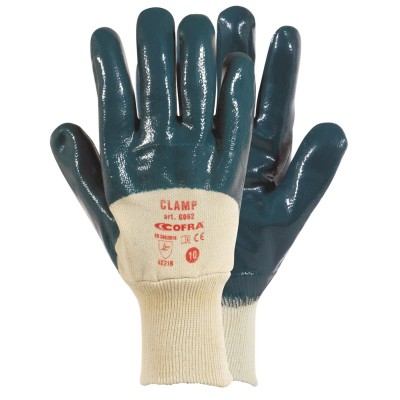 GUANTI CLAMP TAGLIA 8    COTONE/NITRILE BL/BI