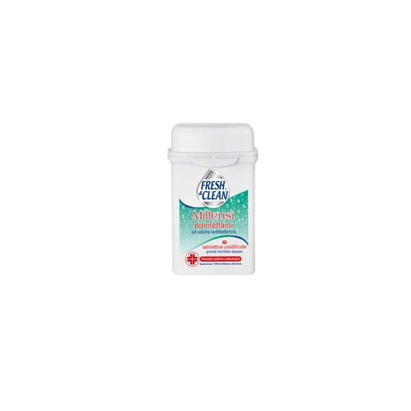 Barattolo da 40 Salviette disinfettanti milleusi con antibatterico FreshClean