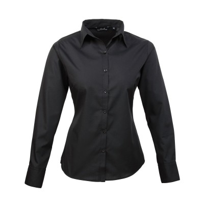 CAMICIA MANICA LUNGA     POPELINE NERA TG.M