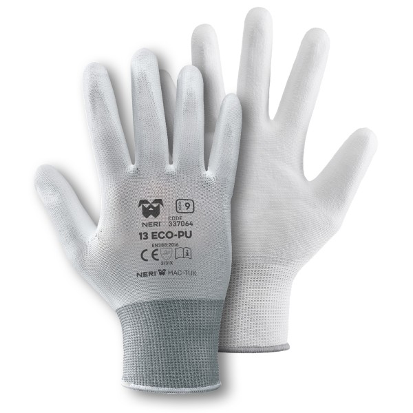 GUANTI 13ECO-PU 100%     POLIESTERE TG.10 BIANCHI