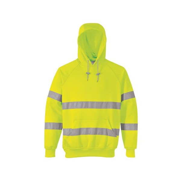 FELPA C/CAPPUCCIO HI VIS COL.GIALLO COT/POL TG.L