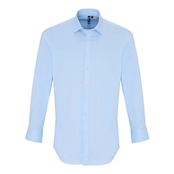 CAMICIA MANICA LUNGA     COT/ELA TG.M PALE BLUE