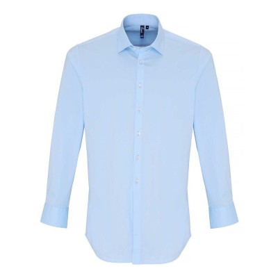 CAMICIA MANICA LUNGA     COT/ELA TG.S PALE BLUE