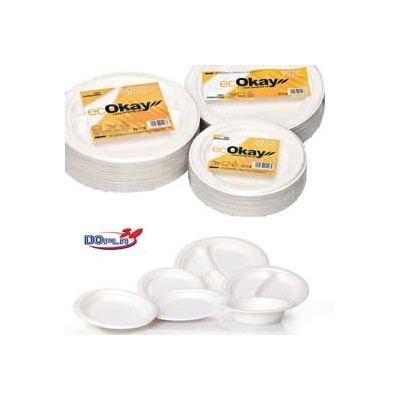 50 PIATTI OVALE BIODEGRADABILI ECOKAY DOPLA