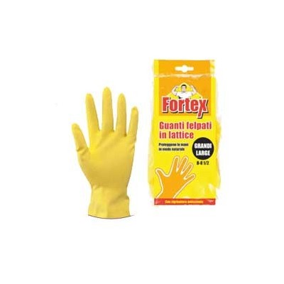 BLISTER 2 GUANTI FORTEX M.PICCOLA GOMMA DA CUCINA FELPATI