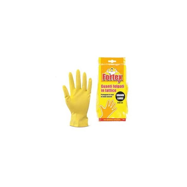 BLISTER 2 GUANTI FORTEX M.MEDIA GOMMA DA CUCINA FELPATI