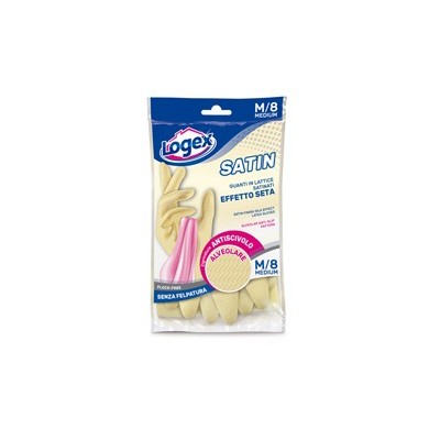 Guanti in lattice SATIN tg. M Crema