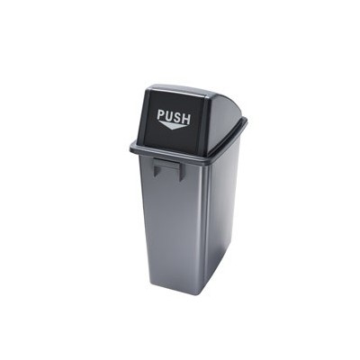 CONTENITORE Office 60Lt + COPERCHIO NERO Pushper RIFIUTO SECCO