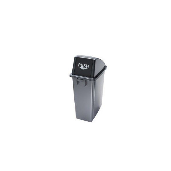 CONTENITORE Office 60Lt + COPERCHIO NERO Pushper RIFIUTO SECCO