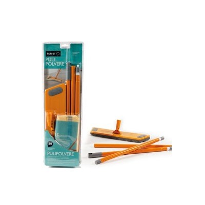 SCOPA  c/MANICO 130cm + 20 RETINE PULIPOLVERE PERFETTO