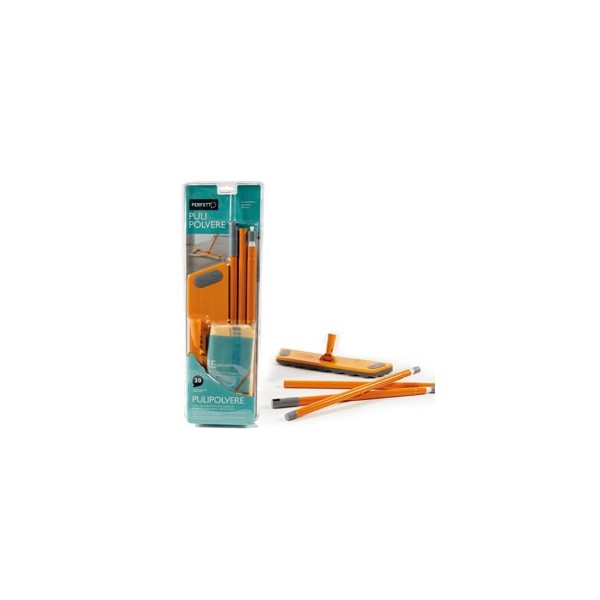 SCOPA  c/MANICO 130cm + 20 RETINE PULIPOLVERE PERFETTO