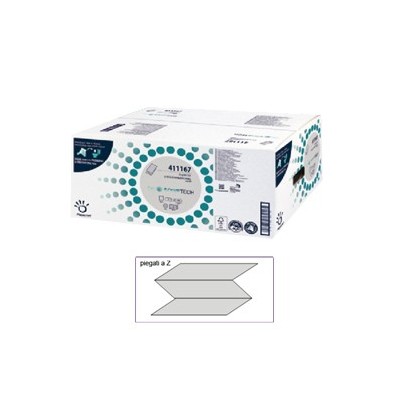 PACCO DA 200 ASCIUGAMANI PIEGATI A Z GOFFRATO A ONDA DissolveTech - Conf da 20 pz.
