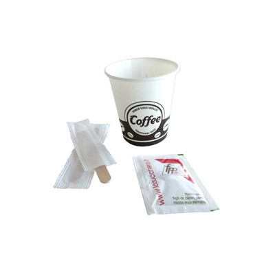 Serving Kit 50 bicchierini +50 bustine zucchero +50 palettine