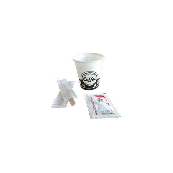 Serving Kit 50 bicchierini +50 bustine zucchero +50 palettine