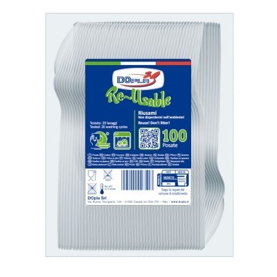CF.100 CUCCHIAI  PLAST.  BIANCHI DOPLA 03724