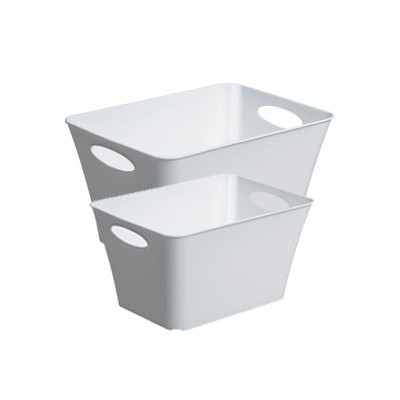 CONTENITORE LIVING BOX 52,6x39,2x31CM - 44LT BIANCO LUCIDO