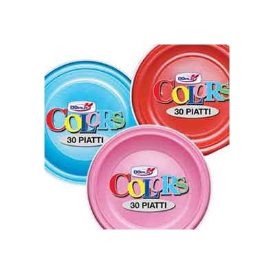 30 PIATTI PIANI PS  22CM ROSSO DOPLA COLORS
