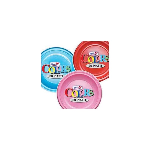 30 PIATTI PIANI PS  22CM ROSSO DOPLA COLORS