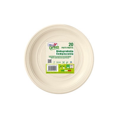 20 Piatti frutta 170mm BIO Mater-bi DOpla Green art. 45013