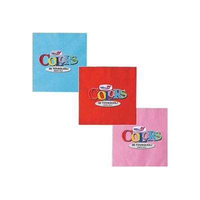 50 TOVAGLIOLI CARTA 33X33CM 2 VELI ROSA DOPLA