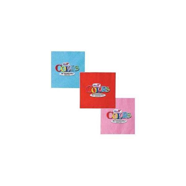 50 TOVAGLIOLI CARTA 33X33CM 2 VELI ROSA DOPLA
