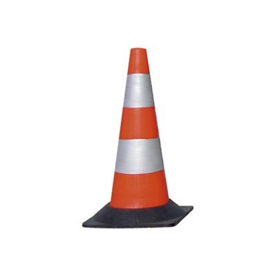 CONO SEGNALETICO RIFRANGENTE H50cm BIANCO/ROSSO