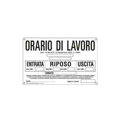 CARTELLO ALLUMINIO 30x20cm