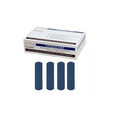 Scatola 100 CEROTTI 2x7cm BLU DETECTABLE