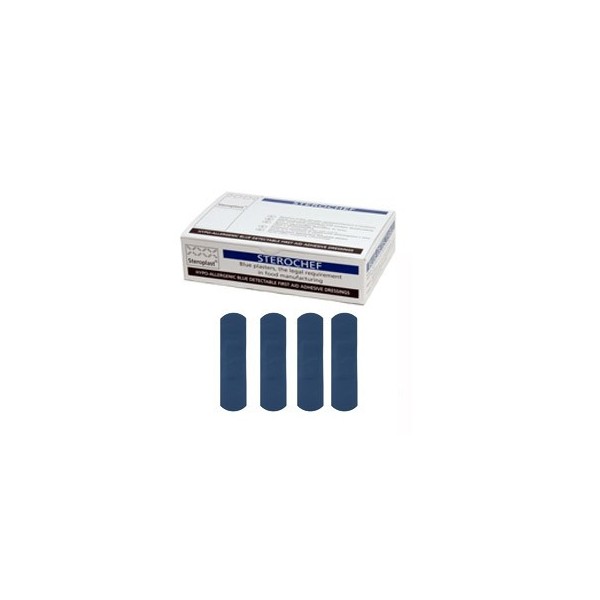 Scatola 100 CEROTTI 2x7cm BLU DETECTABLE