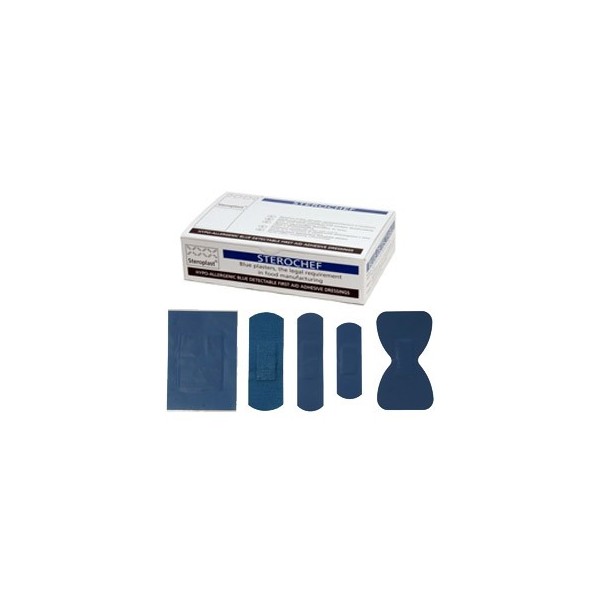 Scatola 100 CEROTTI Assort. in 5 misure BLU DETECTABLE