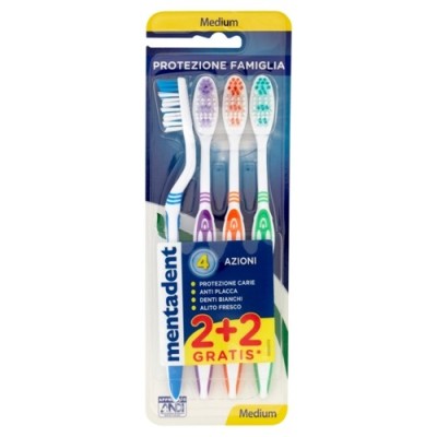 SPAZZOLINO PROT.FAMIGLIA MENTADENT SET.MEDIE 2+2