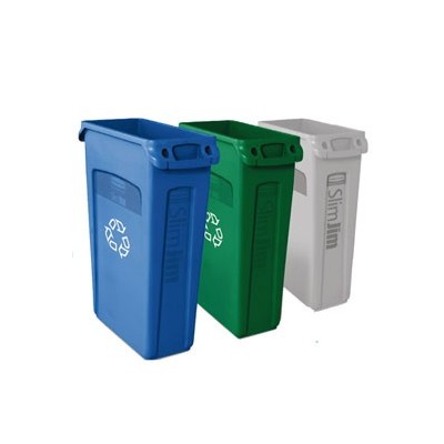 CONTENITORE SLIM JIM C/MANIGLIE 87LT GRIGIO RUBBERMAID