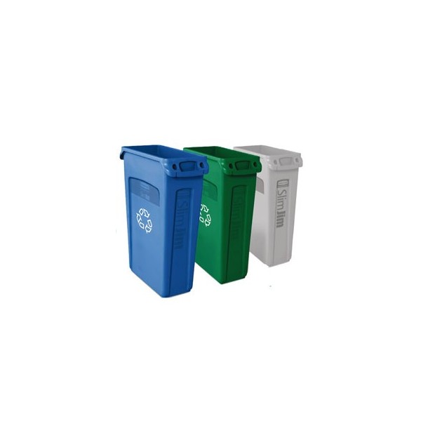 CONTENITORE SLIM JIM C/MANIGLIE 87LT GRIGIO RUBBERMAID