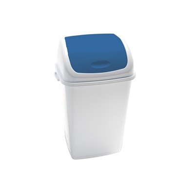 Pattumiera a basculante 50Lt Rif Basic Bianco/Blu