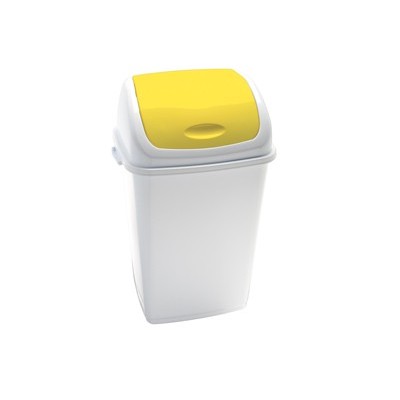 Pattumiera a basculante 50Lt Rif Basic Bianco/Giallo