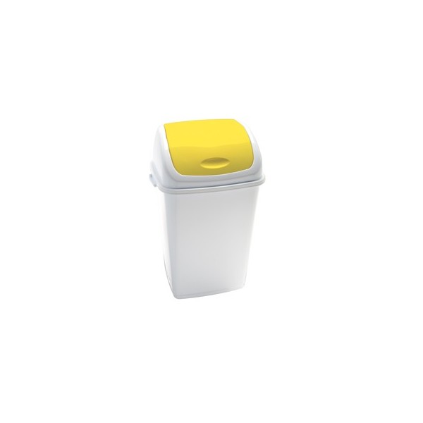 Pattumiera a basculante 50Lt Rif Basic Bianco/Giallo