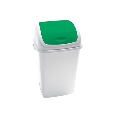 Pattumiera a basculante 50Lt Rif Basic Bianco/Verde