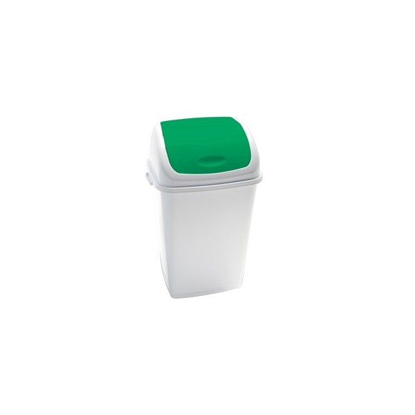 Pattumiera a basculante 50Lt Rif Basic Bianco/Verde