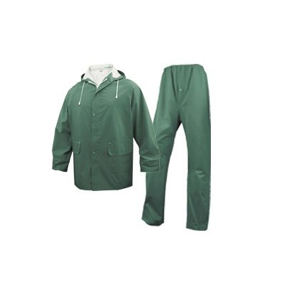 COMPLETO IMPERMEABILE EN304 Tg. L verde (giacca+pantalone)