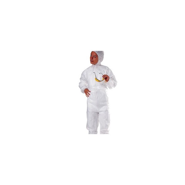 TUTA CON CAPPUCCIO PPL Tg. L bianco MONOUSO