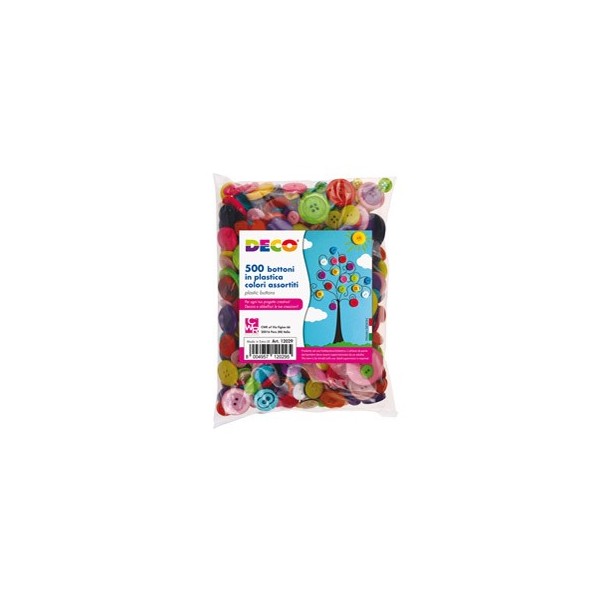 Confezione 650 bottoni in plastica colori assortiti CWR