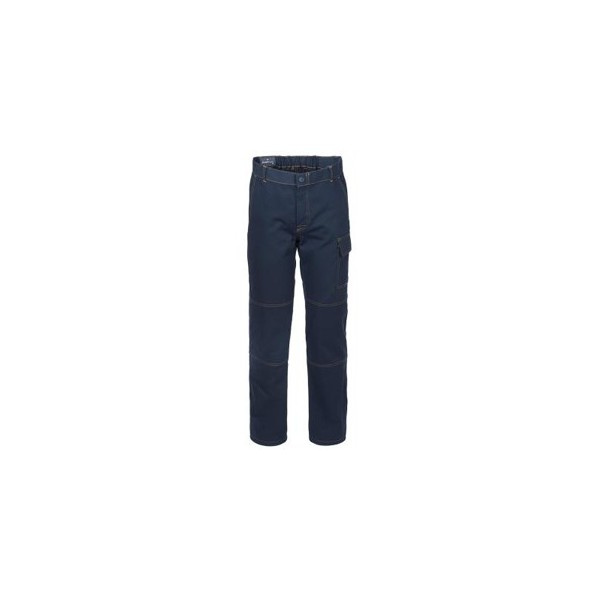 PANTALONE SERIO PLUS+    100% COTONE BLU TG.L
