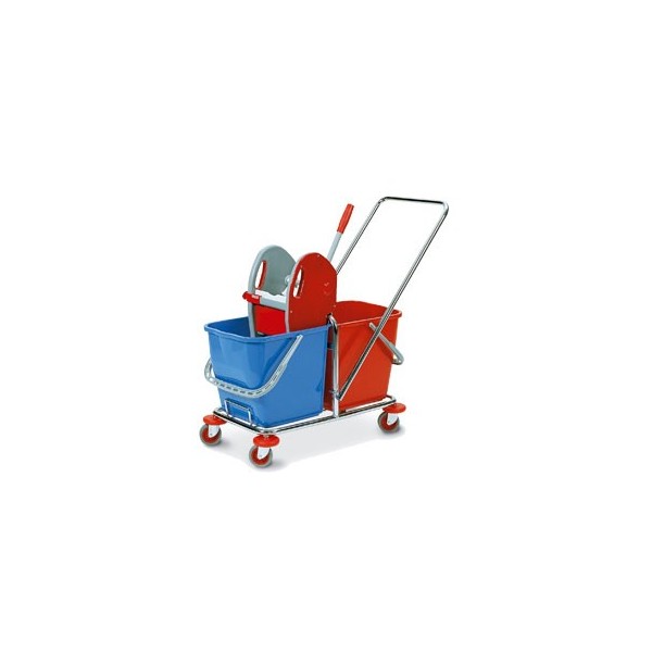 CARRELLO DUO DOPPIA VASCA 25+25LT con PRESSA In Factory